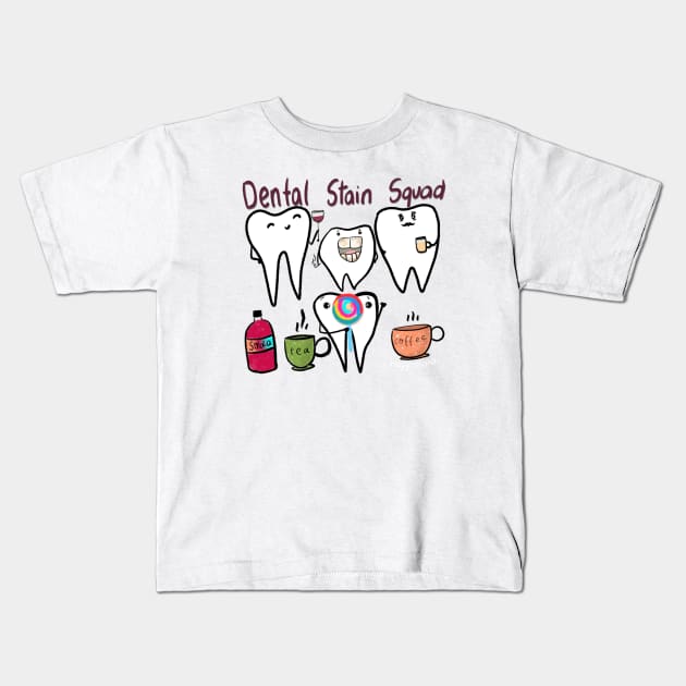 Dental Stain Squad Kids T-Shirt by Happimola